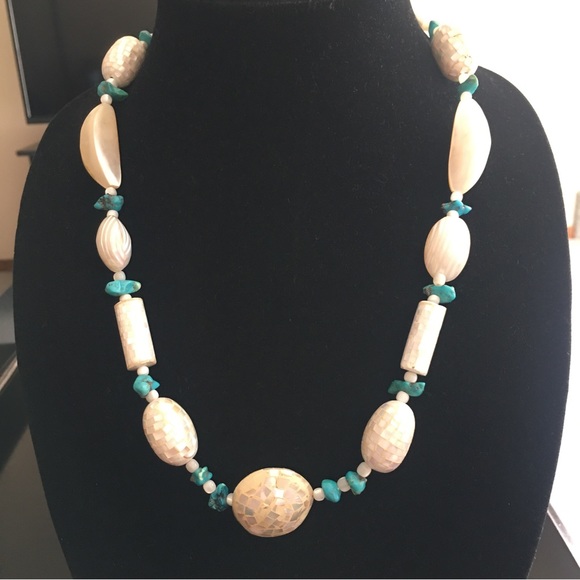 Shell & Turquoise Necklace - Picture 1 of 16